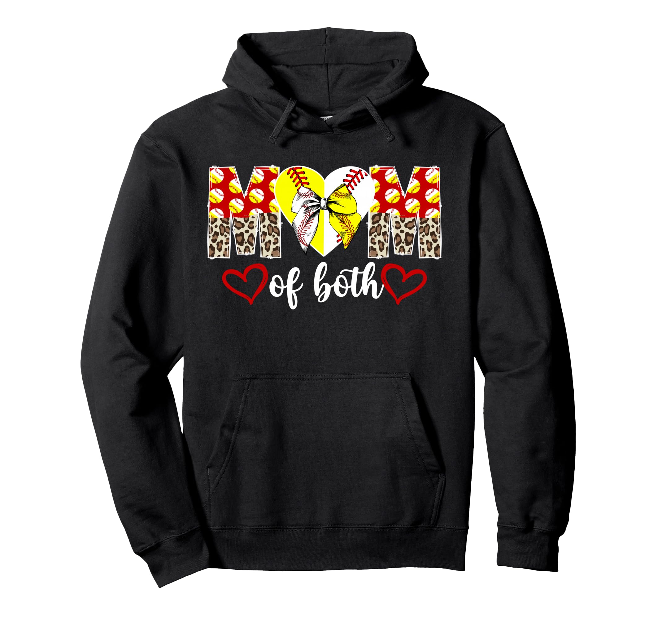 Mom Both Coquette Softball Baseball Hoodie - Aesthetic Graphic for Adults - T-Shirt, Sweatshirt, Hoodie