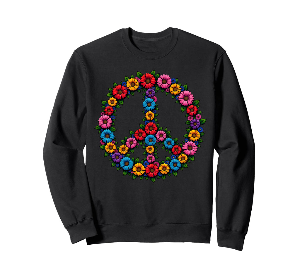 60S 70S Flower Power Groovy Love Sweatshirt - Graphic Print Men Women - T-Shirt, Sweatshirt, Hoodie