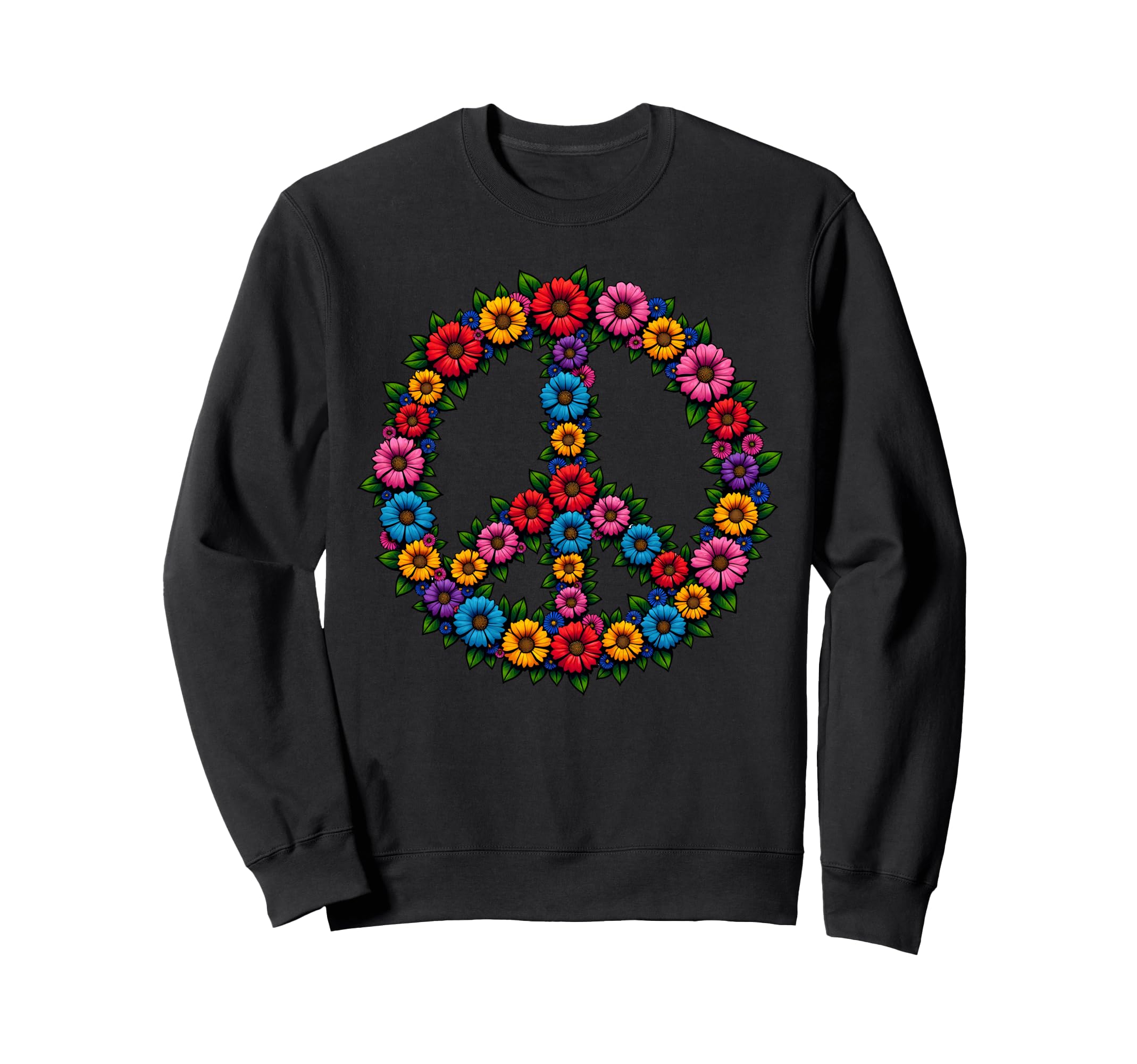60S 70S Flower Power Groovy Love Sweatshirt - Graphic Print Men Women - T-Shirt, Sweatshirt, Hoodie