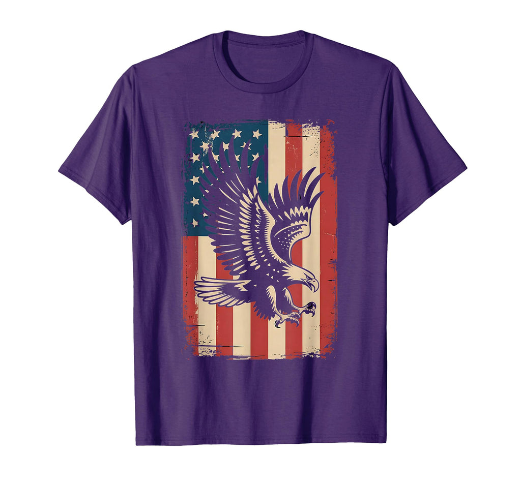 Eagle Bald 4Th July Bird Silhouette T-Shirt - Custom Art Print Unisex - T-Shirt, Sweatshirt, Hoodie