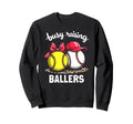 Caring Busy Raising Ballers Sweatshirt - Minimalist Print for Adults - T-Shirt, Sweatshirt, Hoodie