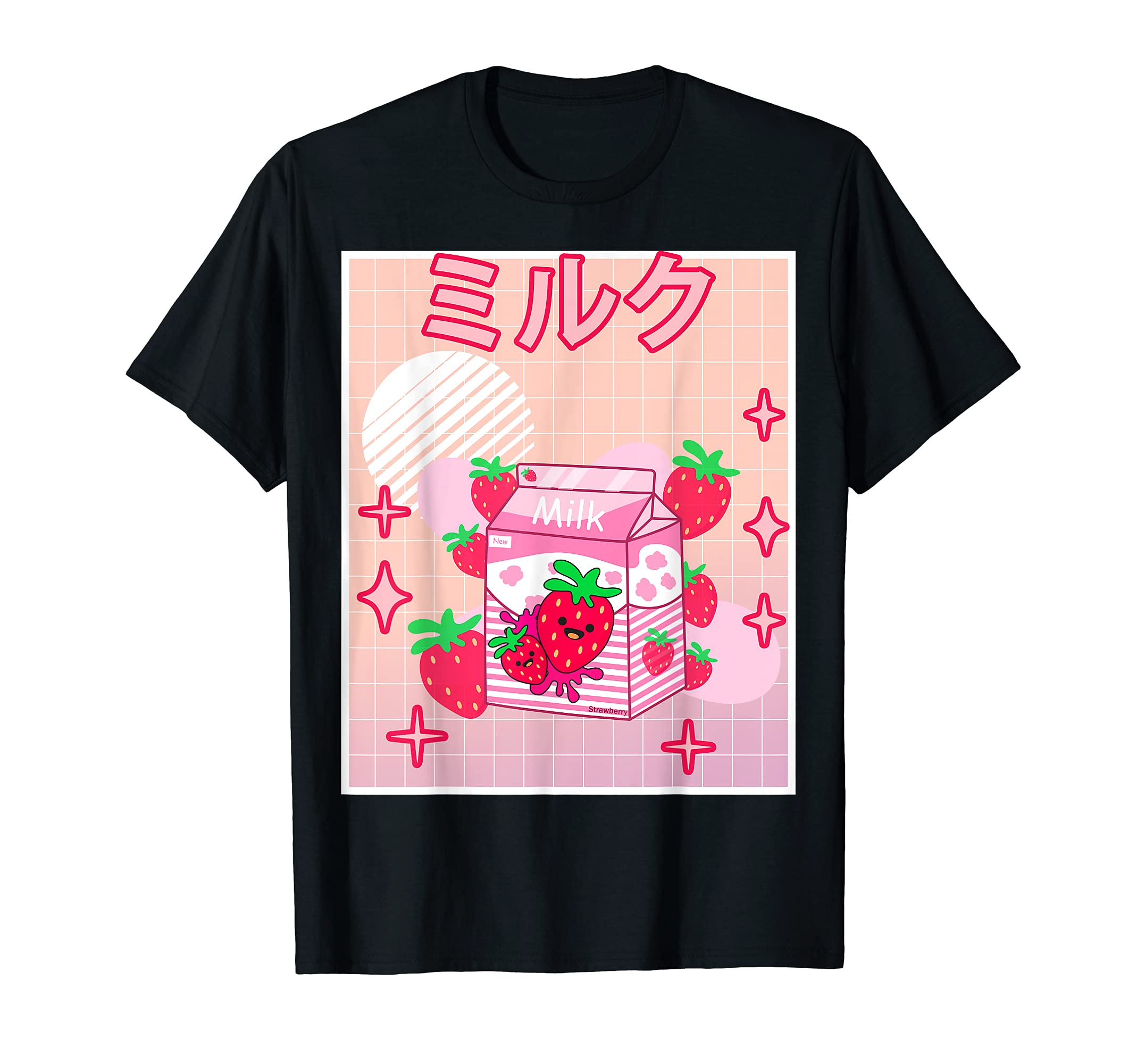 Strawberry Milk Shake Anime Kawaii T-Shirt - Unique Graphic Unisex - T-Shirt, Sweatshirt, Hoodie