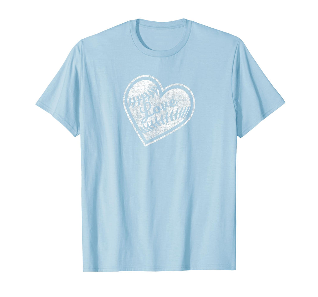 Baseball Heart Laces Love Distressed T-Shirt - Trendy Graphic Unisex - T-Shirt, Sweatshirt, Hoodie