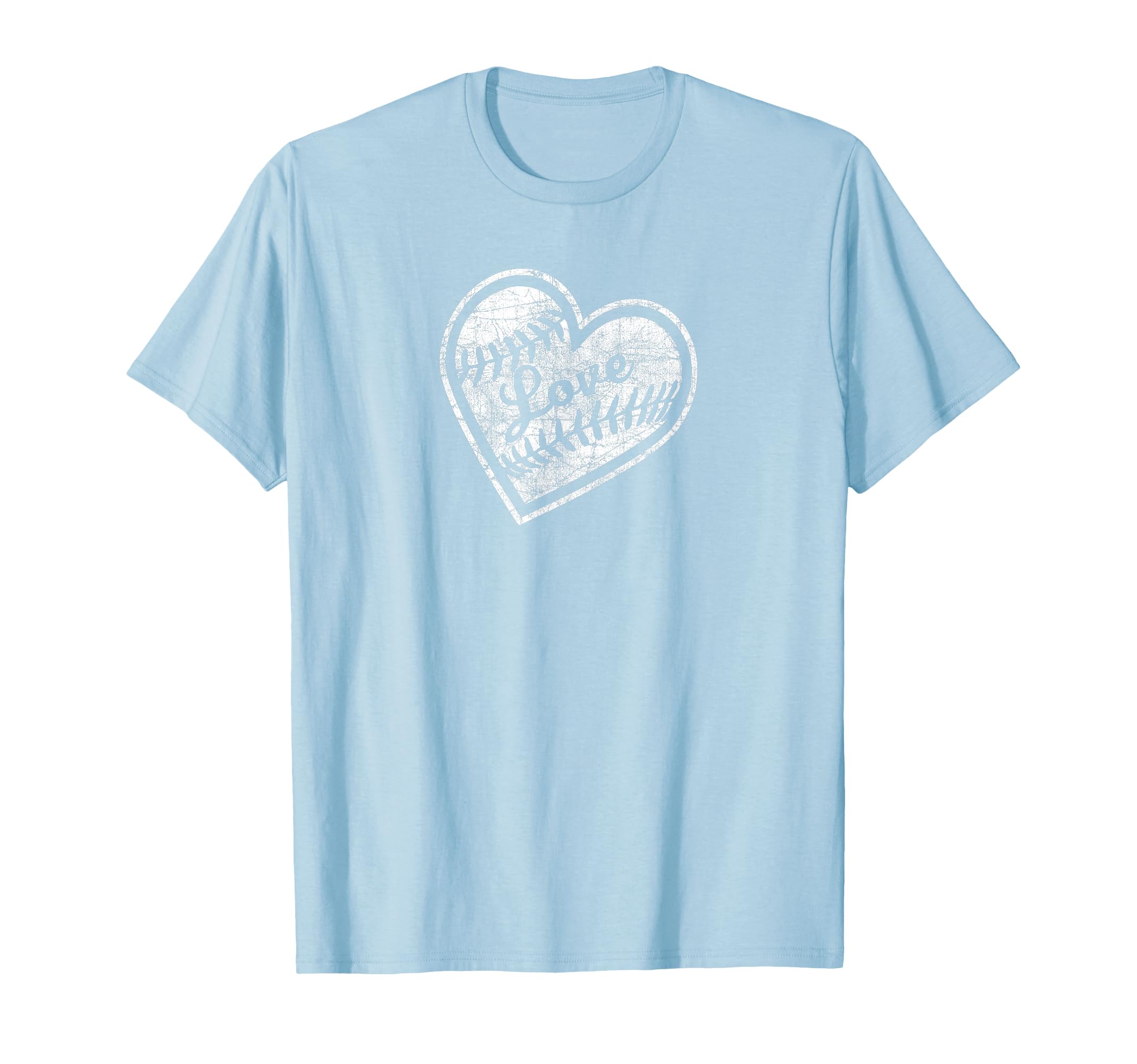 Baseball Heart Laces Love Distressed T-Shirt - Trendy Graphic Unisex - T-Shirt, Sweatshirt, Hoodie