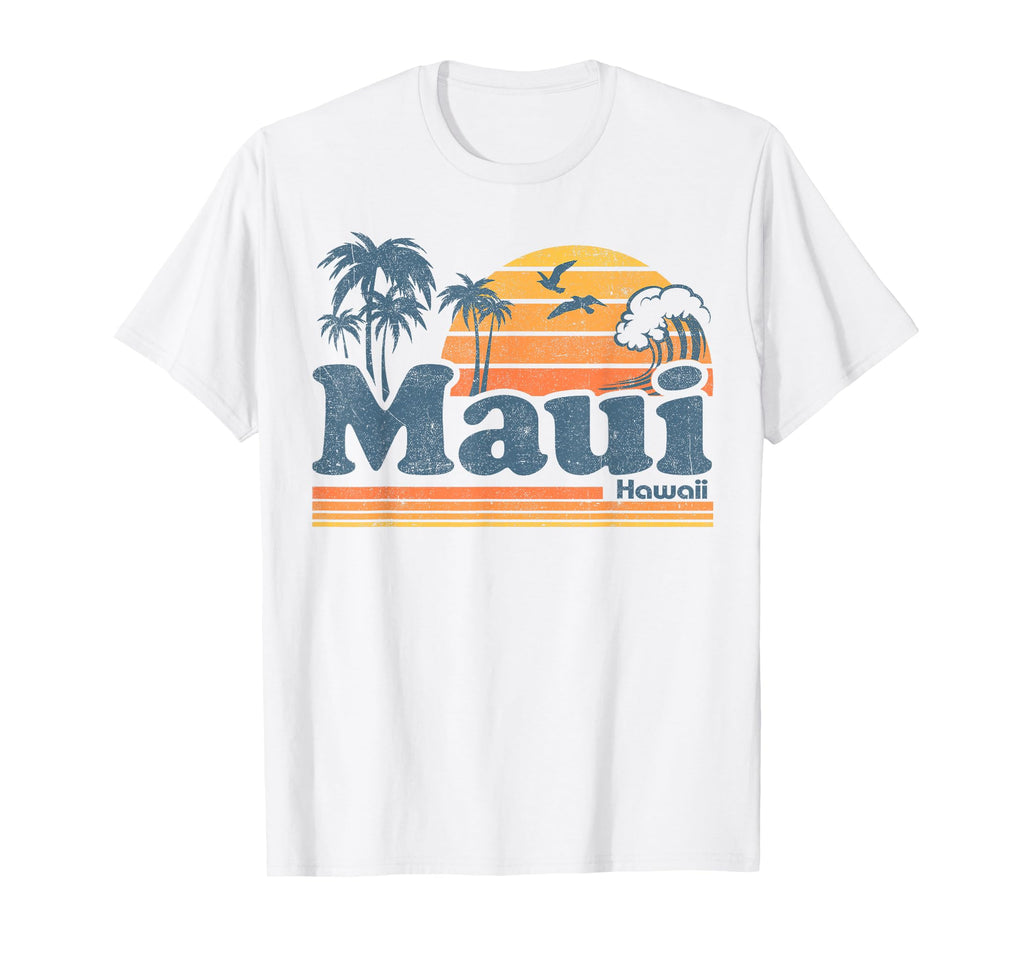 Maui Hawaii Surf Beach Surfing 70S T-Shirt - Fun Novelty Design Men Women - T-Shirt, Sweatshirt, Hoodie