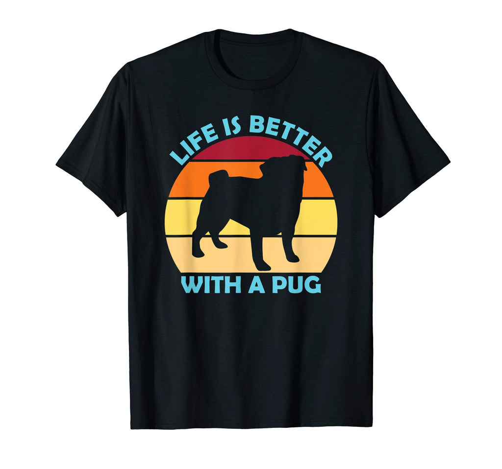 Life Is Better Pug Sunset Image T-Shirt - Trendy Graphic Men Women - T-Shirt, Sweatshirt, Hoodie
