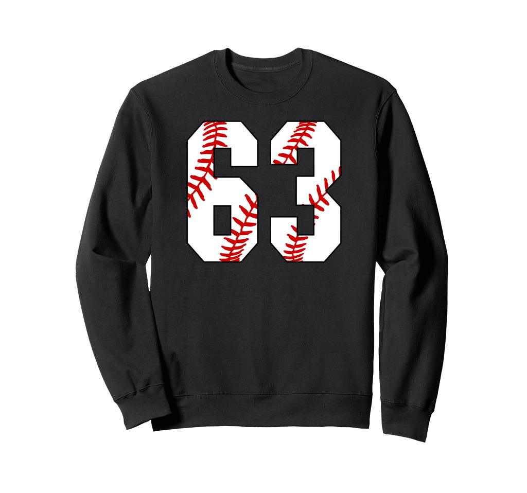 Baseball Mom 63 Jersey Baseball Sweatshirt - Custom Art Print Unisex - T-Shirt, Sweatshirt, Hoodie
