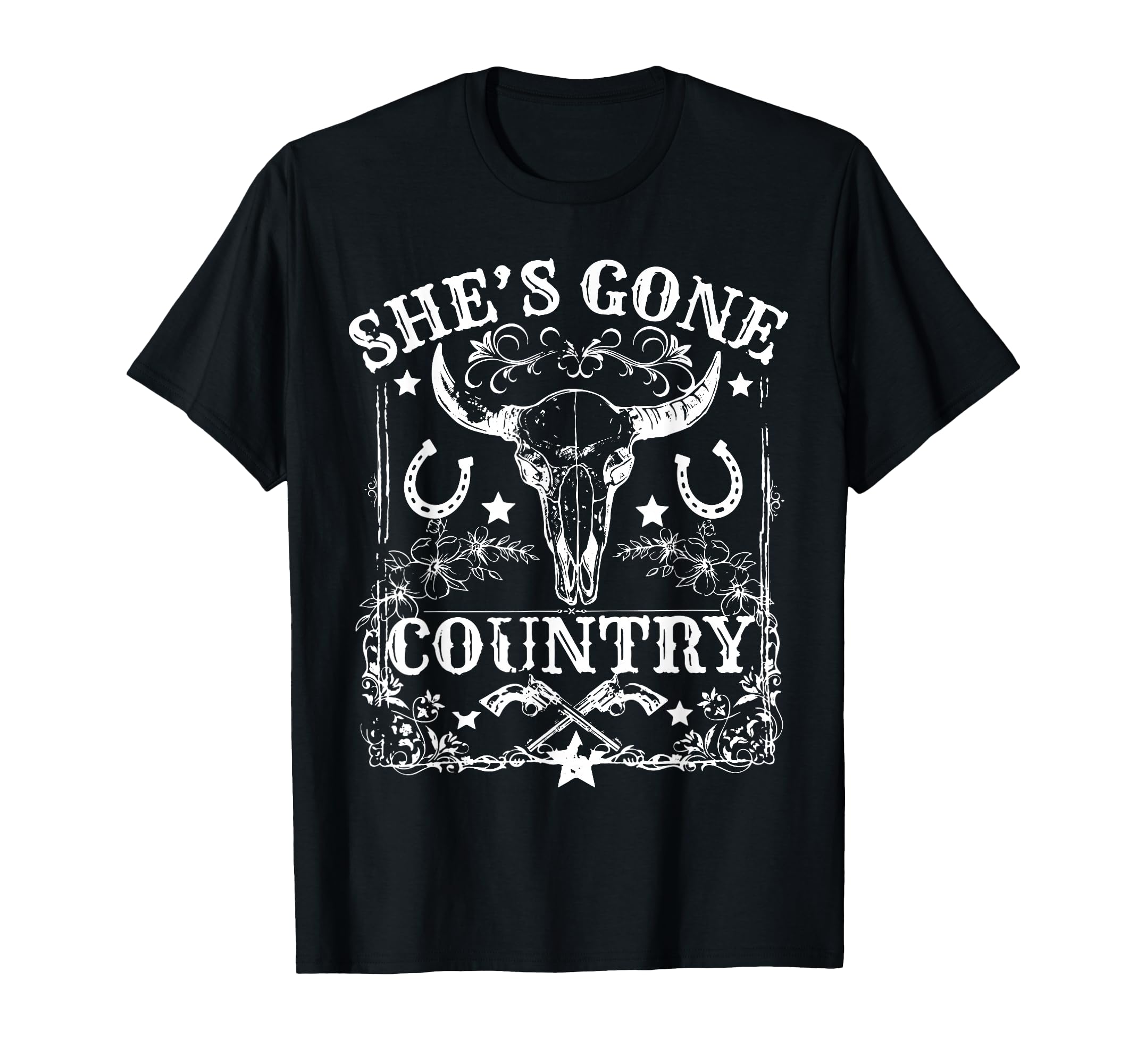 Shes Gone Country Music Howdy Rodeo Bull T-Shirt - Graphic Print Men Women - T-Shirt, Sweatshirt, Hoodie