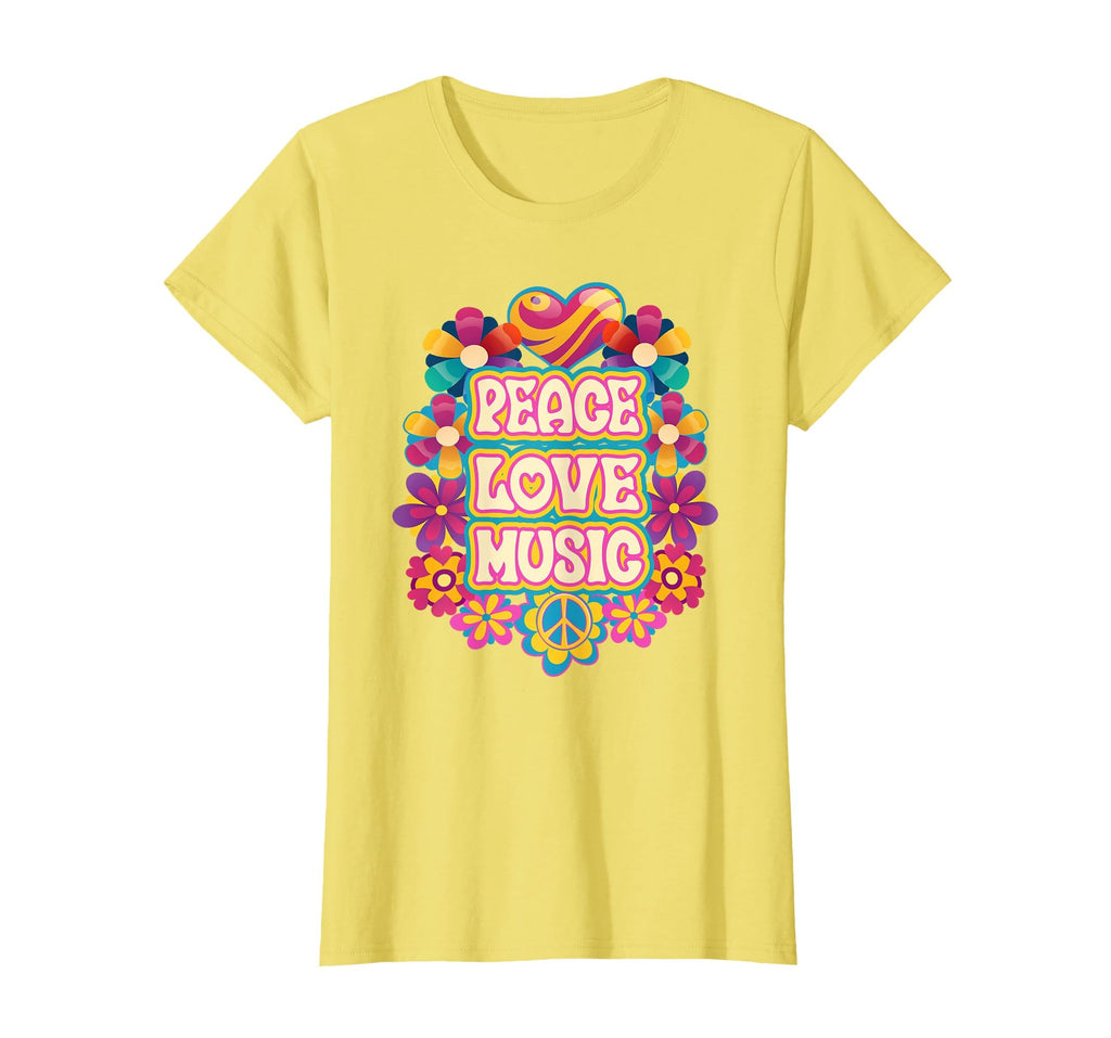 Womens Groovy Peace Love Music Hippie T-Shirt - Fun Novelty Design Unisex - T-Shirt, Sweatshirt, Hoodie