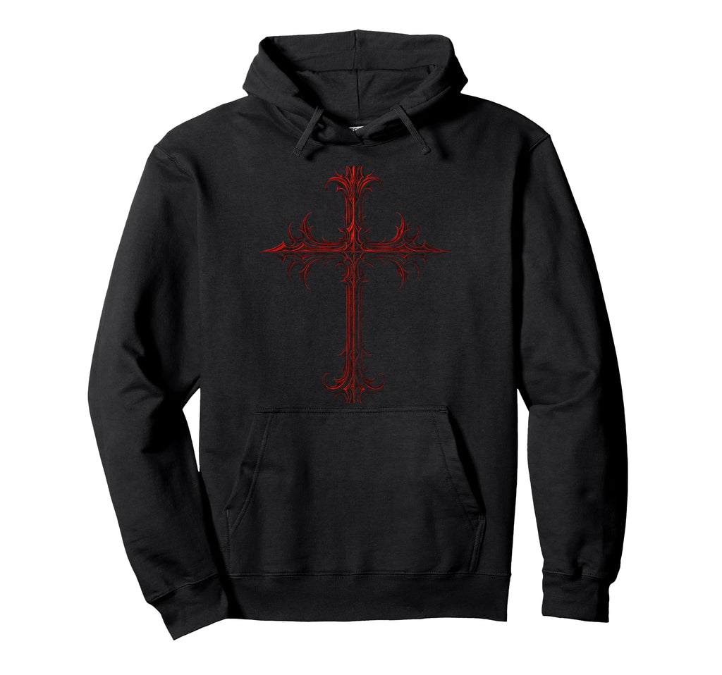 Gothic Cross Goth Grunge Aesthetic Hoodie - Aesthetic Graphic for Adults - T-Shirt, Sweatshirt, Hoodie