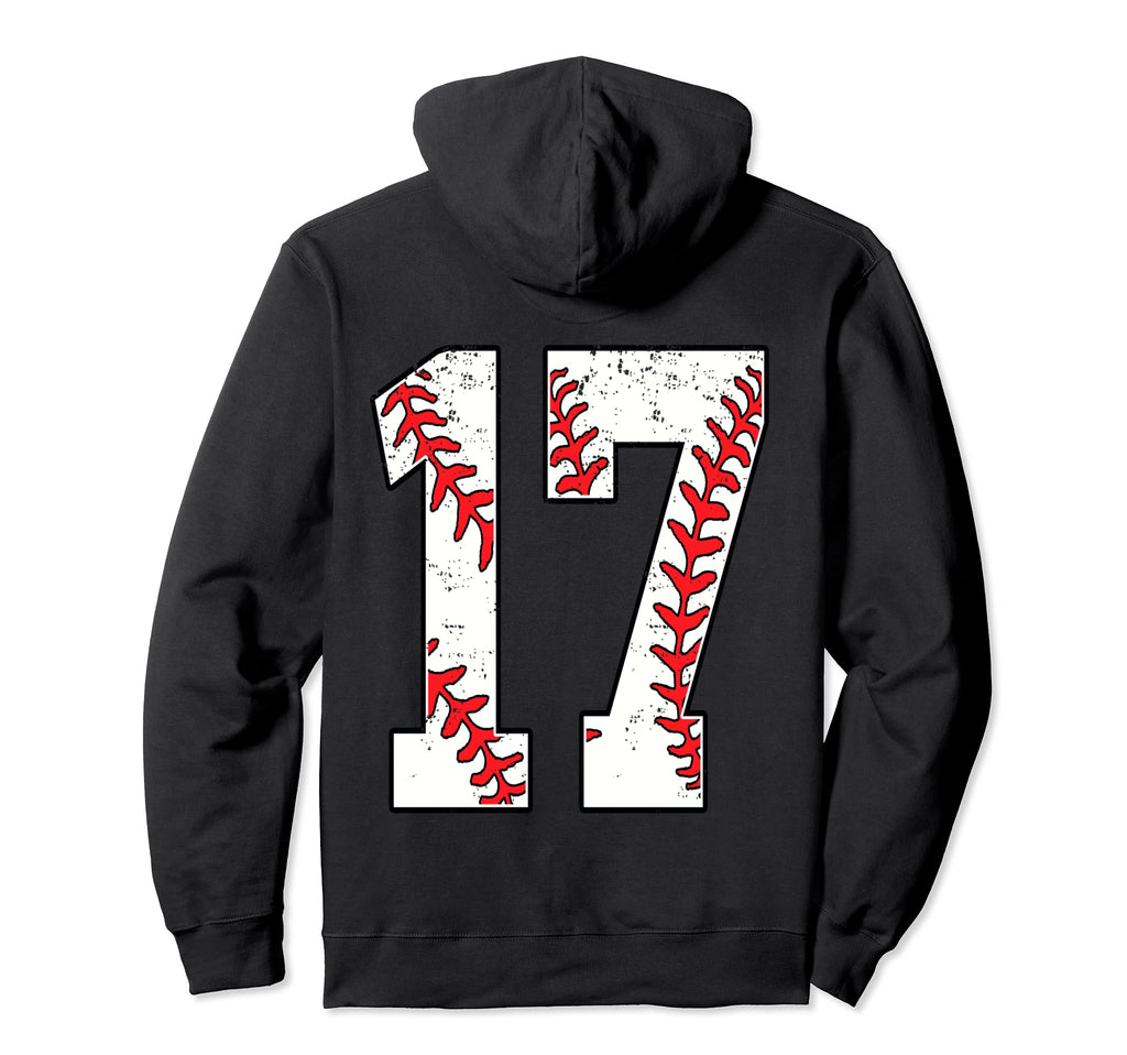 Number 17 Baseball Jersey Number 17 Hoodie - Custom Art Print Men Women - T-Shirt, Sweatshirt, Hoodie