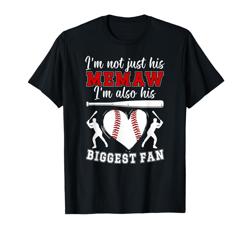 His Biggest Fan Baseball Memaw Baseball T-Shirt - Trendy Graphic Unisex - T-Shirt, Sweatshirt, Hoodie