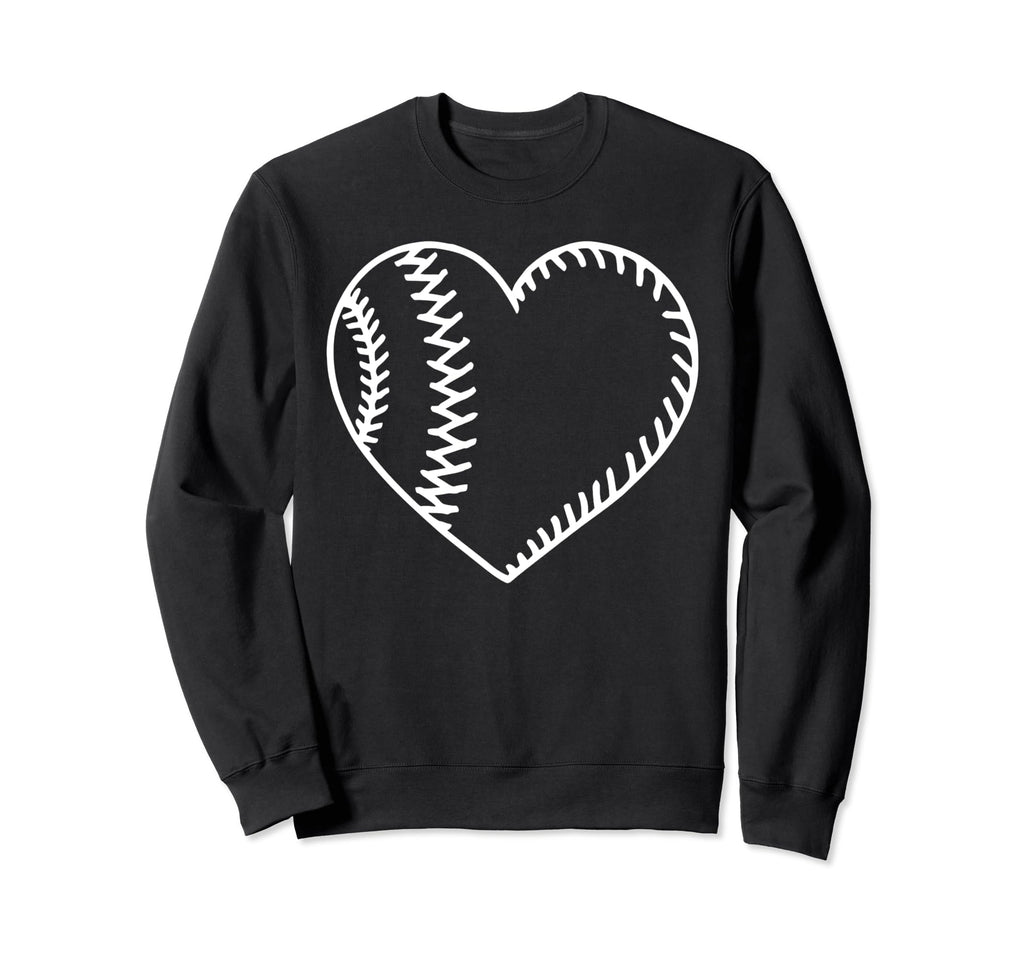 Baseball Heart Mom Dad Funny Baseball Sweatshirt - Trendy Graphic Unisex - T-Shirt, Sweatshirt, Hoodie