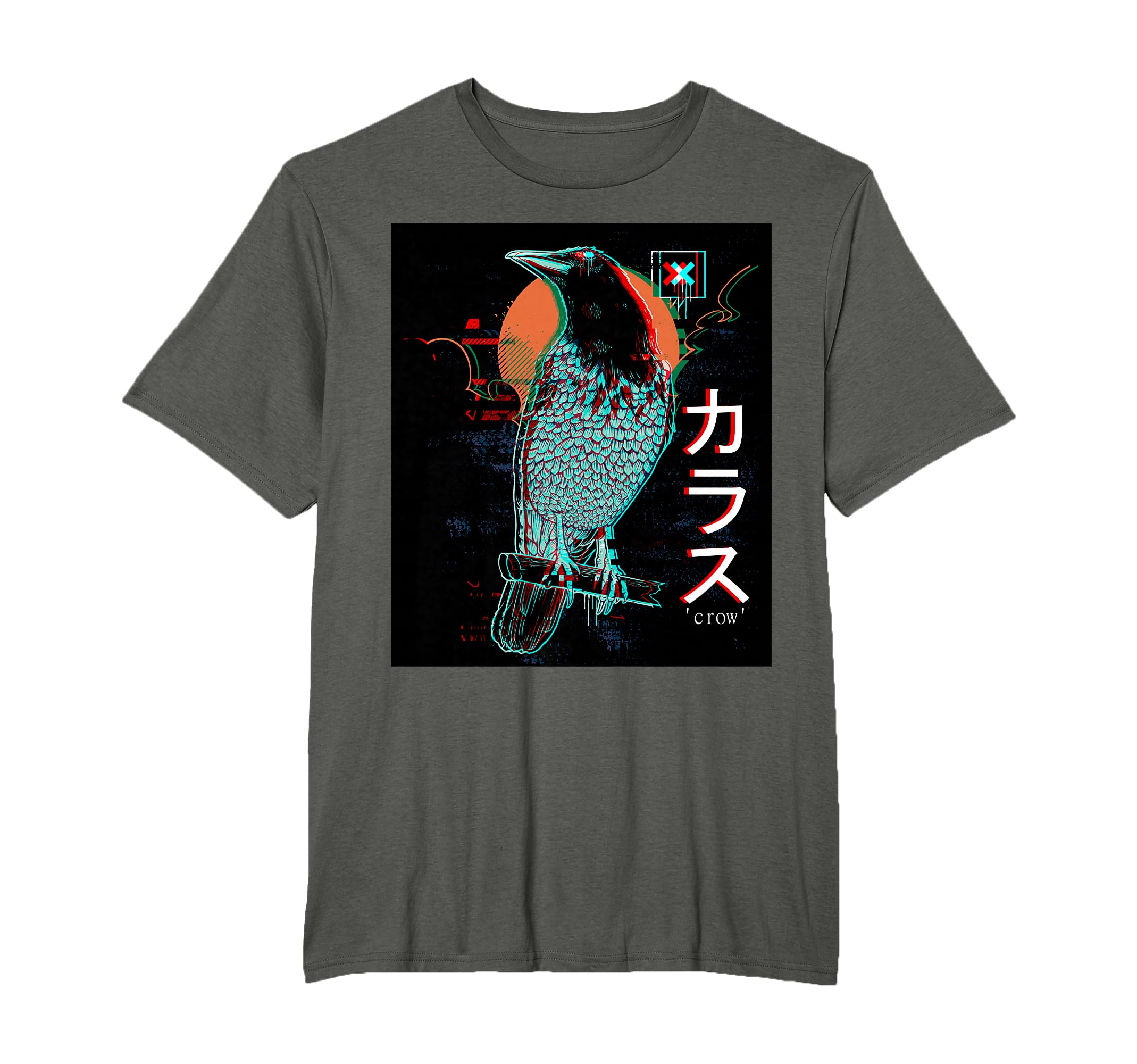 Japan Anime Crow Gothic Vaporwave Crow T-Shirt - Fun Novelty Design Unisex - T-Shirt, Sweatshirt, Hoodie