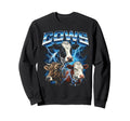 Cows 80S Funny Cows Farm Animal Sweatshirt - Fun Novelty Design for Adults - T-Shirt, Sweatshirt, Hoodie
