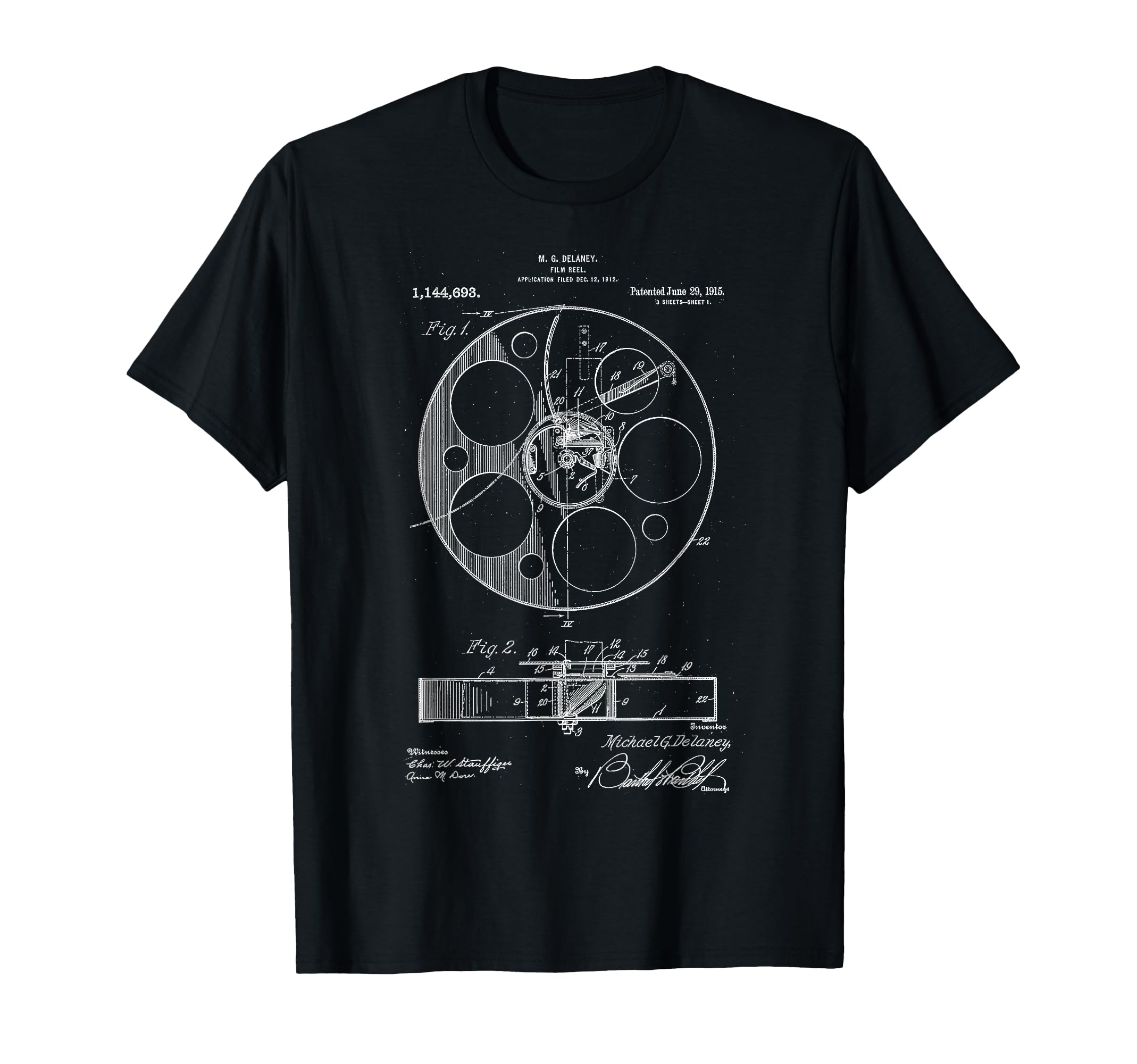 Camera Filmmaker Film Reel Patent T-Shirt - Custom Art Print for Adults - T-Shirt, Sweatshirt, Hoodie