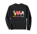 Peace Love Derby 70S 80S Roller Sweatshirt - Novelty Apparel for Adults - T-Shirt, Sweatshirt, Hoodie