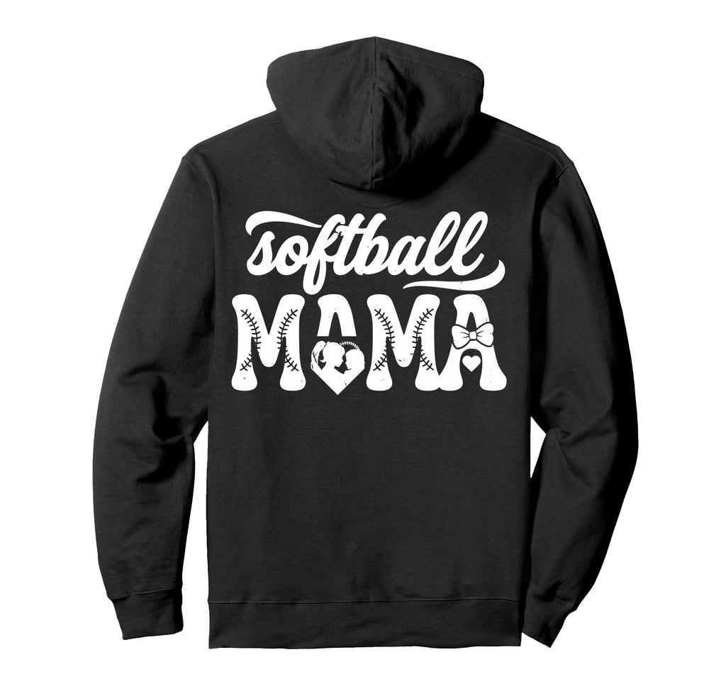 Softball Mama Leopard Coquette Bow Mom Hoodie - Novelty Apparel for Adults - T-Shirt, Sweatshirt, Hoodie