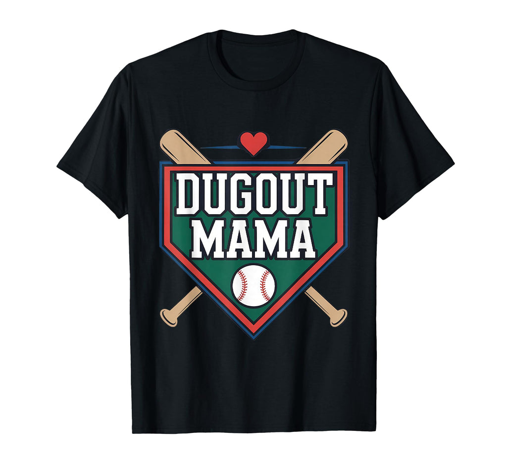 Dugout Mama Mom Baseball Parent T-Shirt - Casual Everyday Wear for Adults - T-Shirt, Sweatshirt, Hoodie