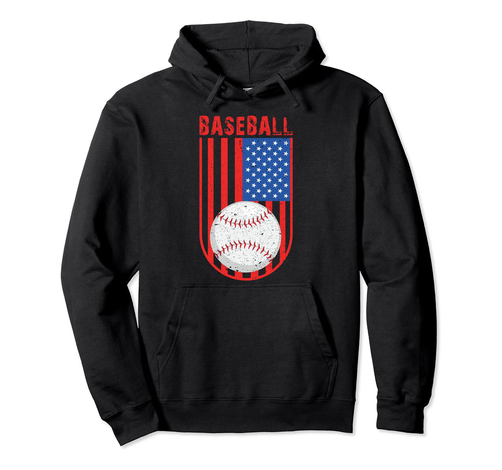 Baseball American Flag Families Hoodie - Minimalist Print for Adults - T-Shirt, Sweatshirt, Hoodie