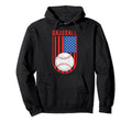 Baseball American Flag Families Hoodie - Minimalist Print for Adults - T-Shirt, Sweatshirt, Hoodie