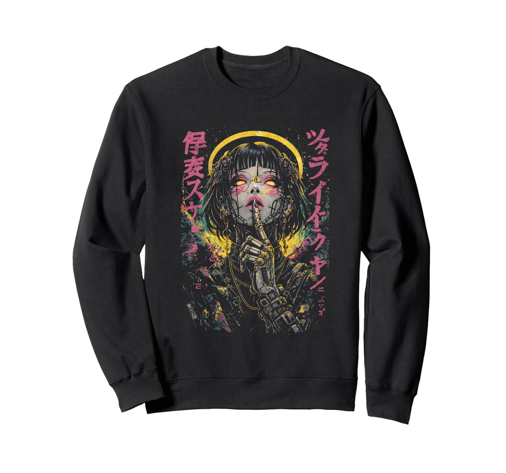 Anime Manga Cyberpunk Robotic Sweatshirt - Trendy Graphic Men Women - T-Shirt, Sweatshirt, Hoodie