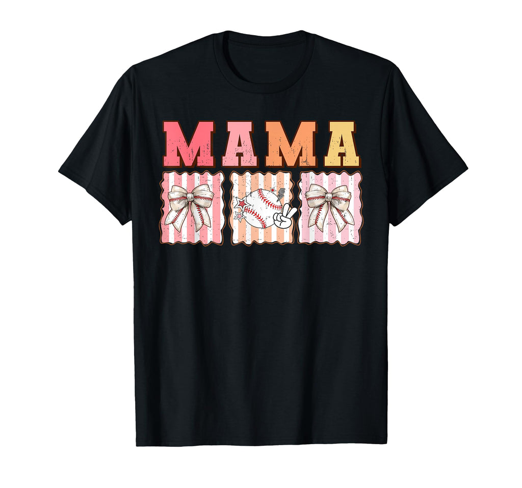 Coquette Bow Game Day Baseball Mama T-Shirt - Streetwear Style Men Women - T-Shirt, Sweatshirt, Hoodie