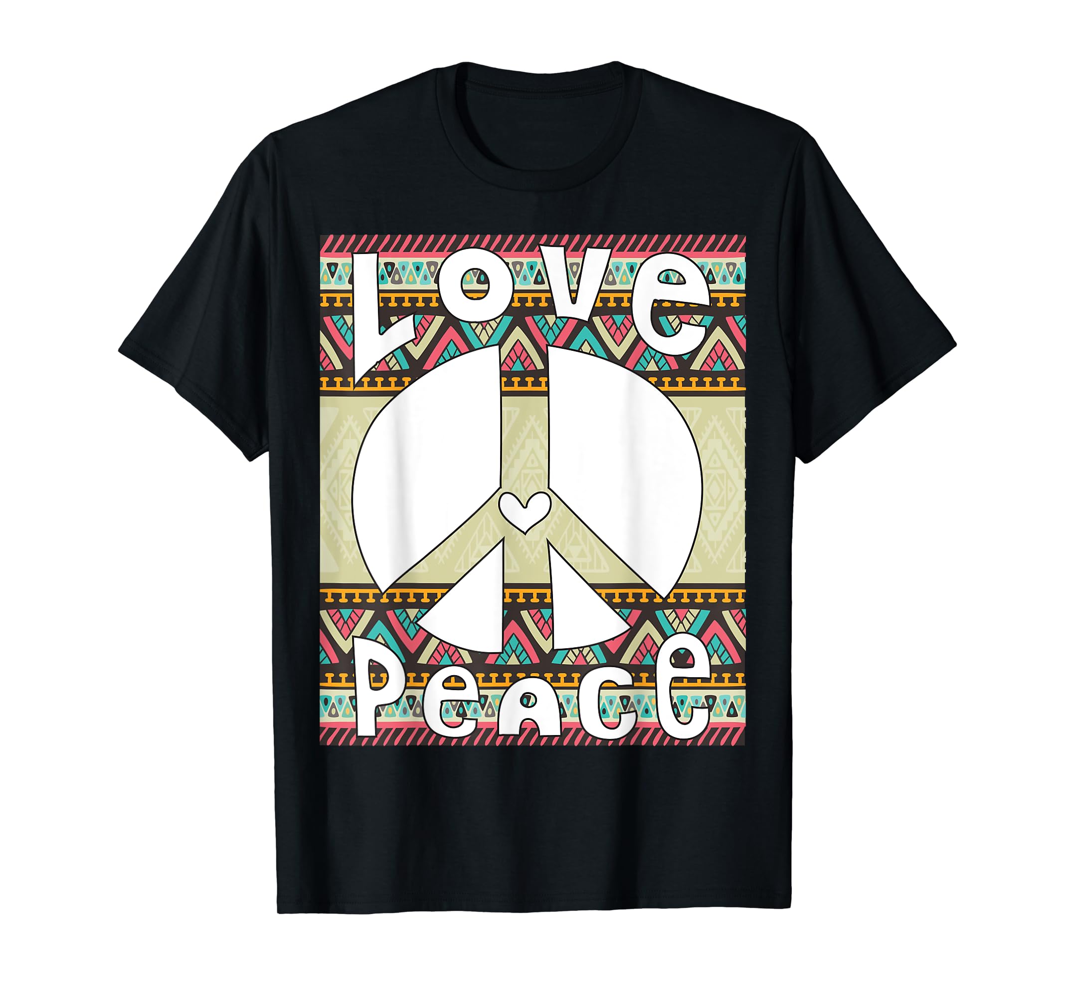 Peace Sign Love 60S 70S Tie Dye Hippie T-Shirt - Fun Novelty Design Unisex - T-Shirt, Sweatshirt, Hoodie