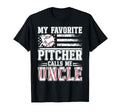 My Favorite Baseball Pitcher Uncle T-Shirt - Minimalist Print Men Women - T-Shirt, Sweatshirt, Hoodie