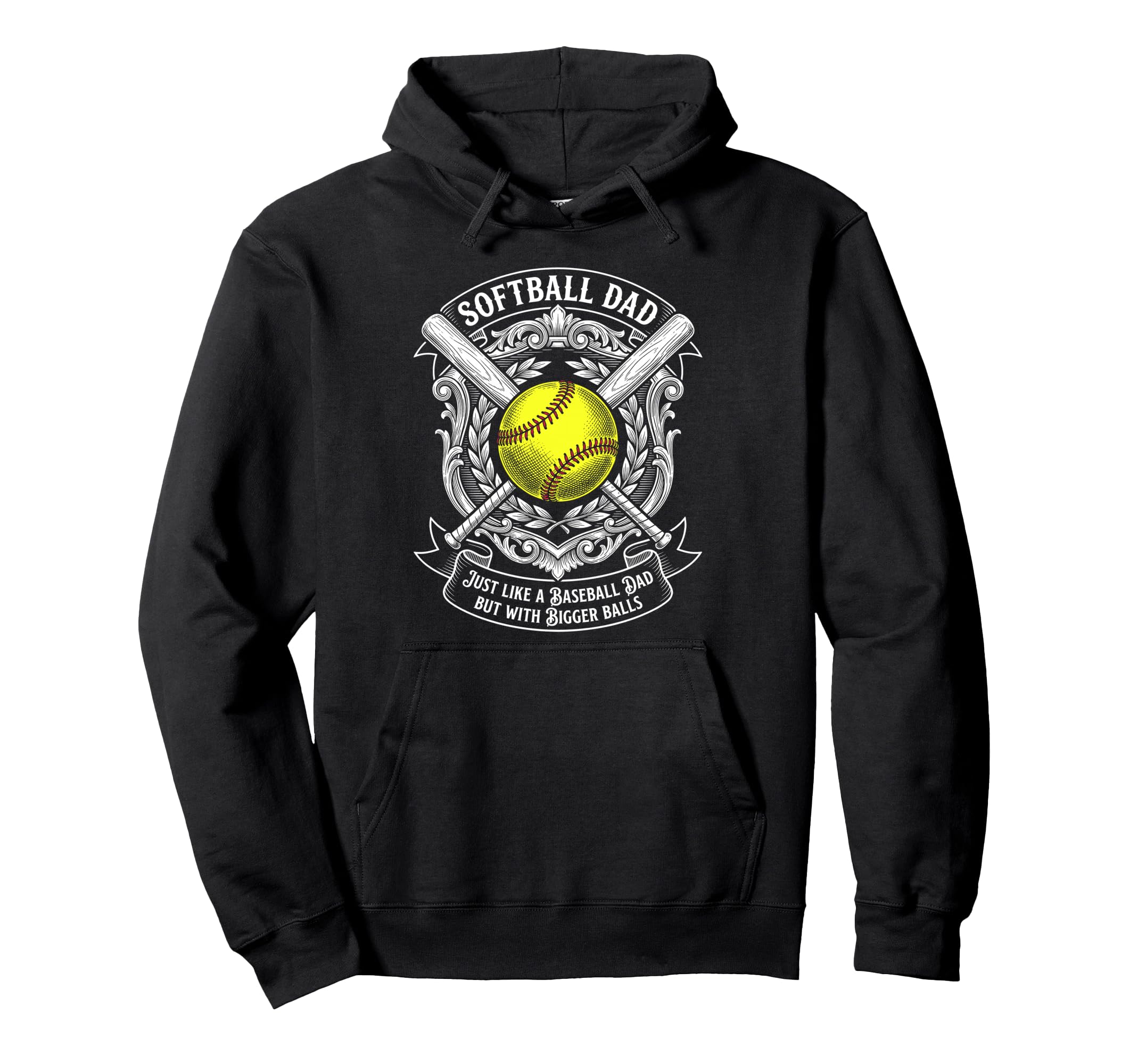 Softball Dad Like Baseball But Hoodie - Aesthetic Graphic for Adults - T-Shirt, Sweatshirt, Hoodie