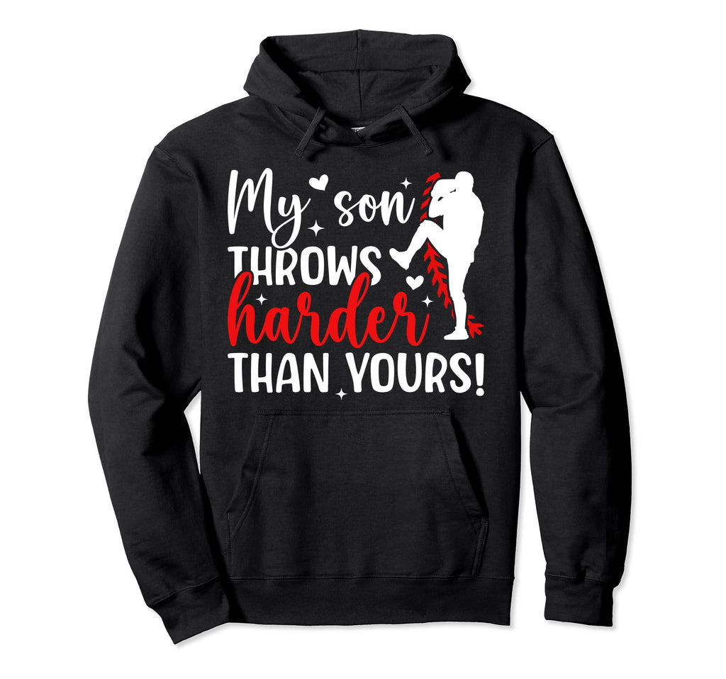 My Son Baseball Pitcher Mom Baseball Hoodie - Minimalist Print Men Women - T-Shirt, Sweatshirt, Hoodie