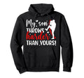 My Son Baseball Pitcher Mom Baseball Hoodie - Minimalist Print Men Women - T-Shirt, Sweatshirt, Hoodie