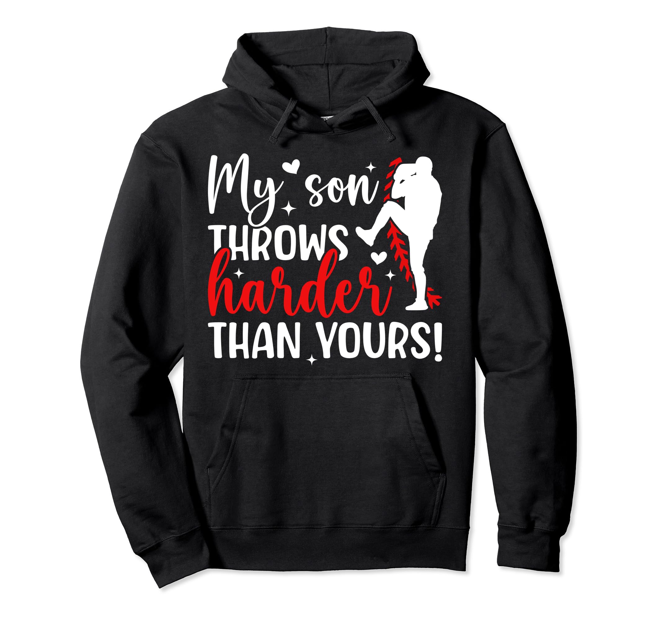 My Son Baseball Pitcher Mom Baseball Hoodie - Minimalist Print Men Women - T-Shirt, Sweatshirt, Hoodie