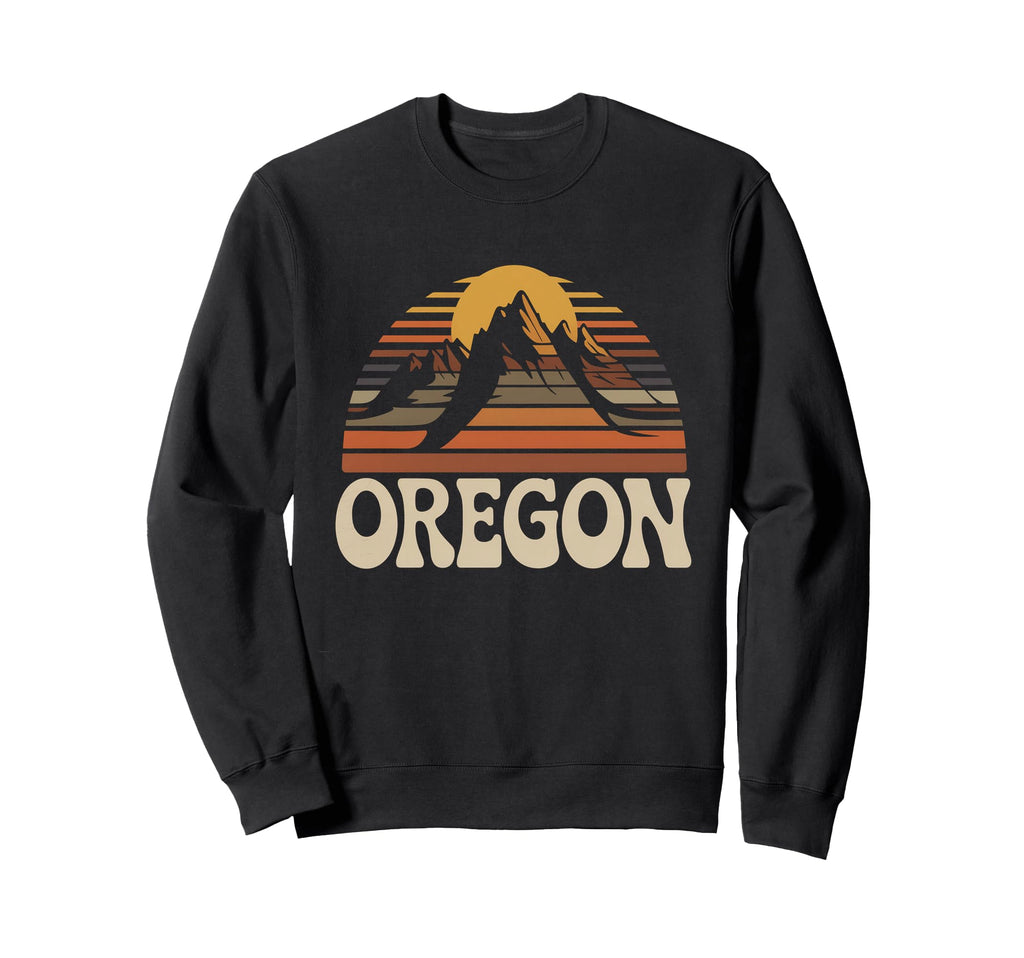 Oregon Mountain Sunset 70S State Sweatshirt - Unique Graphic Men Women - T-Shirt, Sweatshirt, Hoodie