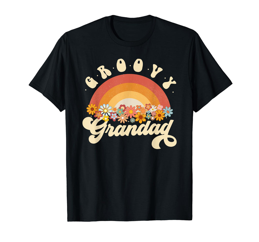 Groovy Grandad Rainbow Colorful Flowers T-Shirt - Trendy Graphic Unisex - T-Shirt, Sweatshirt, Hoodie