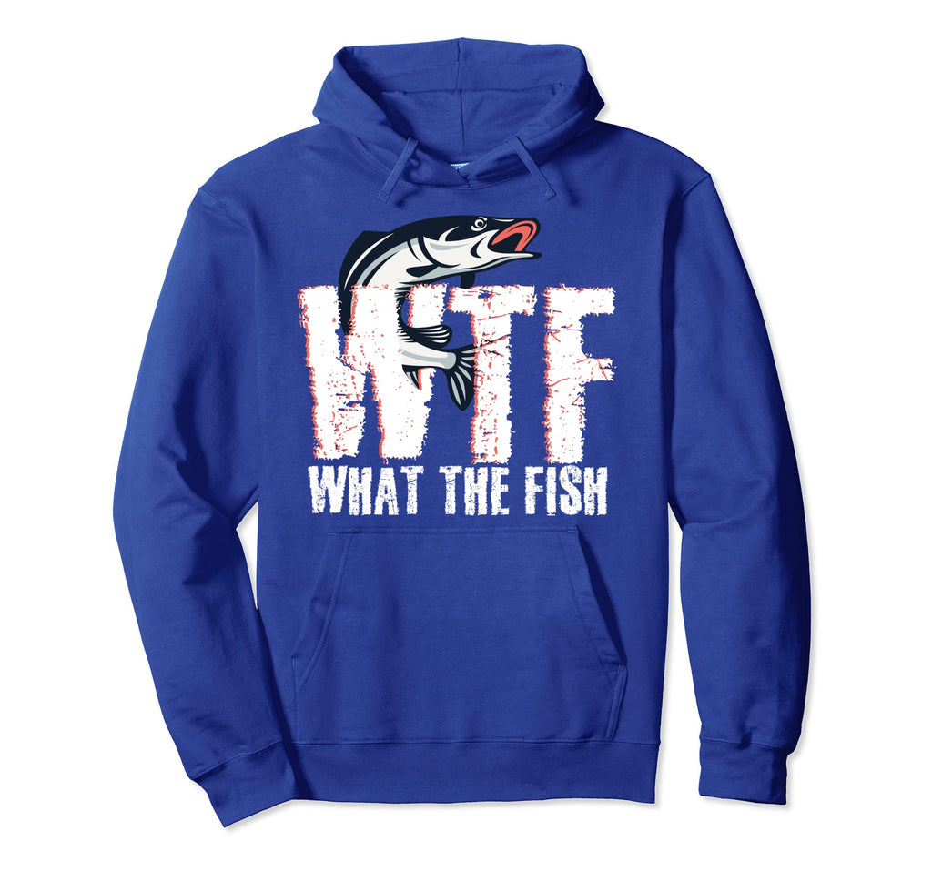 Wtf What Fish I Funny Fishing Distressed Hoodie - Aesthetic Graphic Unisex - T-Shirt, Sweatshirt, Hoodie