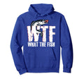 Wtf What Fish I Funny Fishing Distressed Hoodie - Aesthetic Graphic Unisex - T-Shirt, Sweatshirt, Hoodie