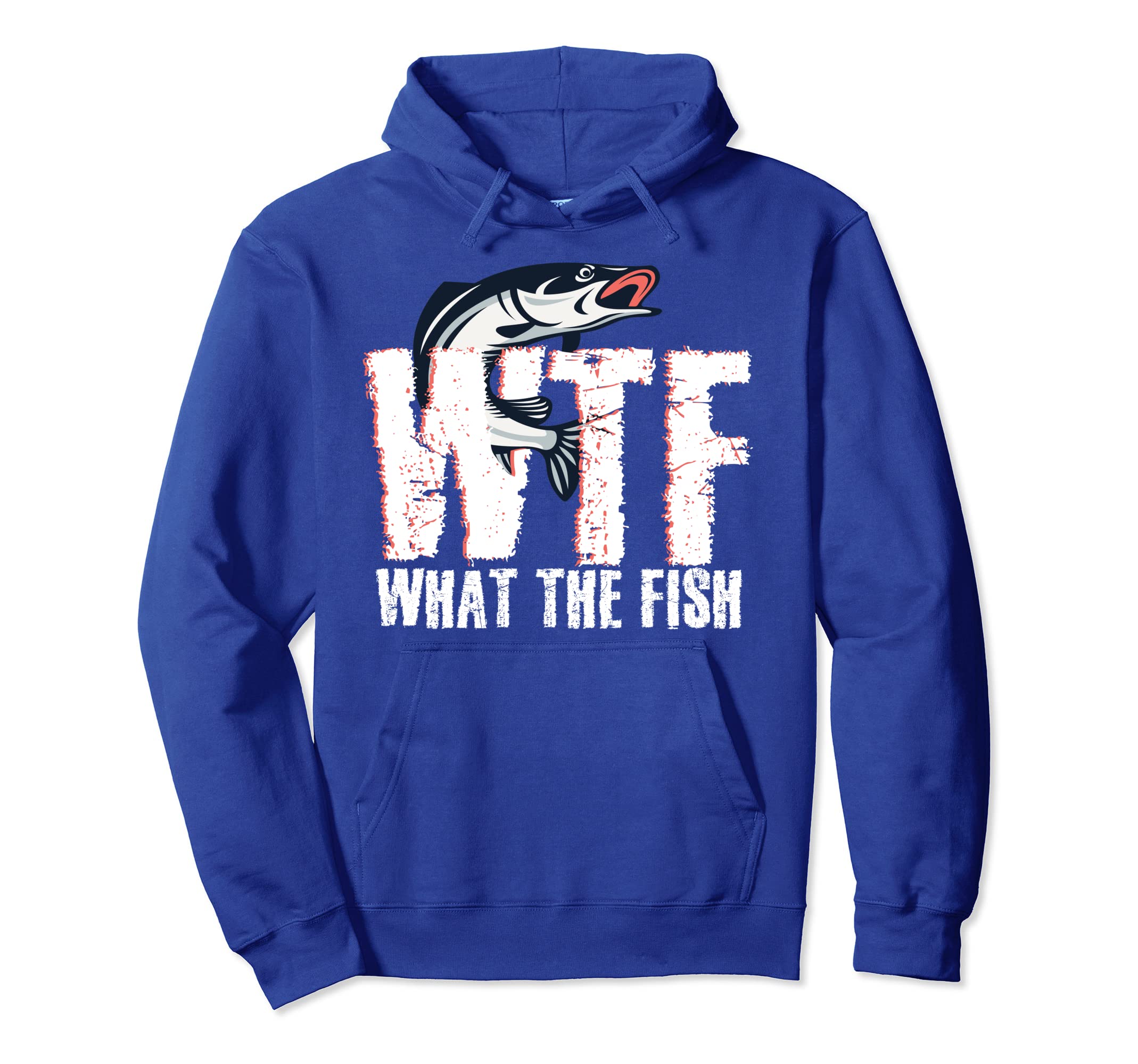 Wtf What Fish I Funny Fishing Distressed Hoodie - Aesthetic Graphic Unisex - T-Shirt, Sweatshirt, Hoodie