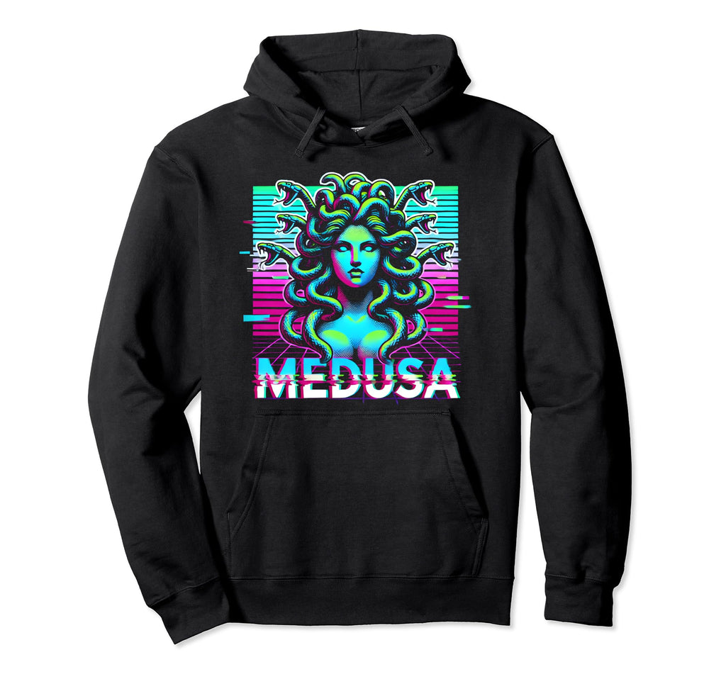 Vaporwave Gorgon Medusa Mythology Hoodie - Aesthetic Graphic for Adults - T-Shirt, Sweatshirt, Hoodie