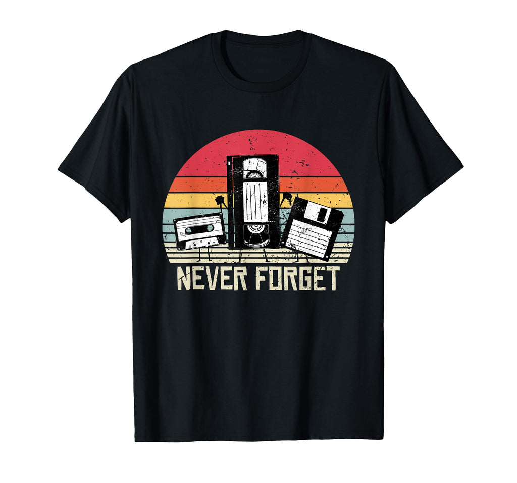 Funny Never Forget Floppy Disc Vhs Tape T-Shirt - Trendy Graphic Men Women - T-Shirt, Sweatshirt, Hoodie
