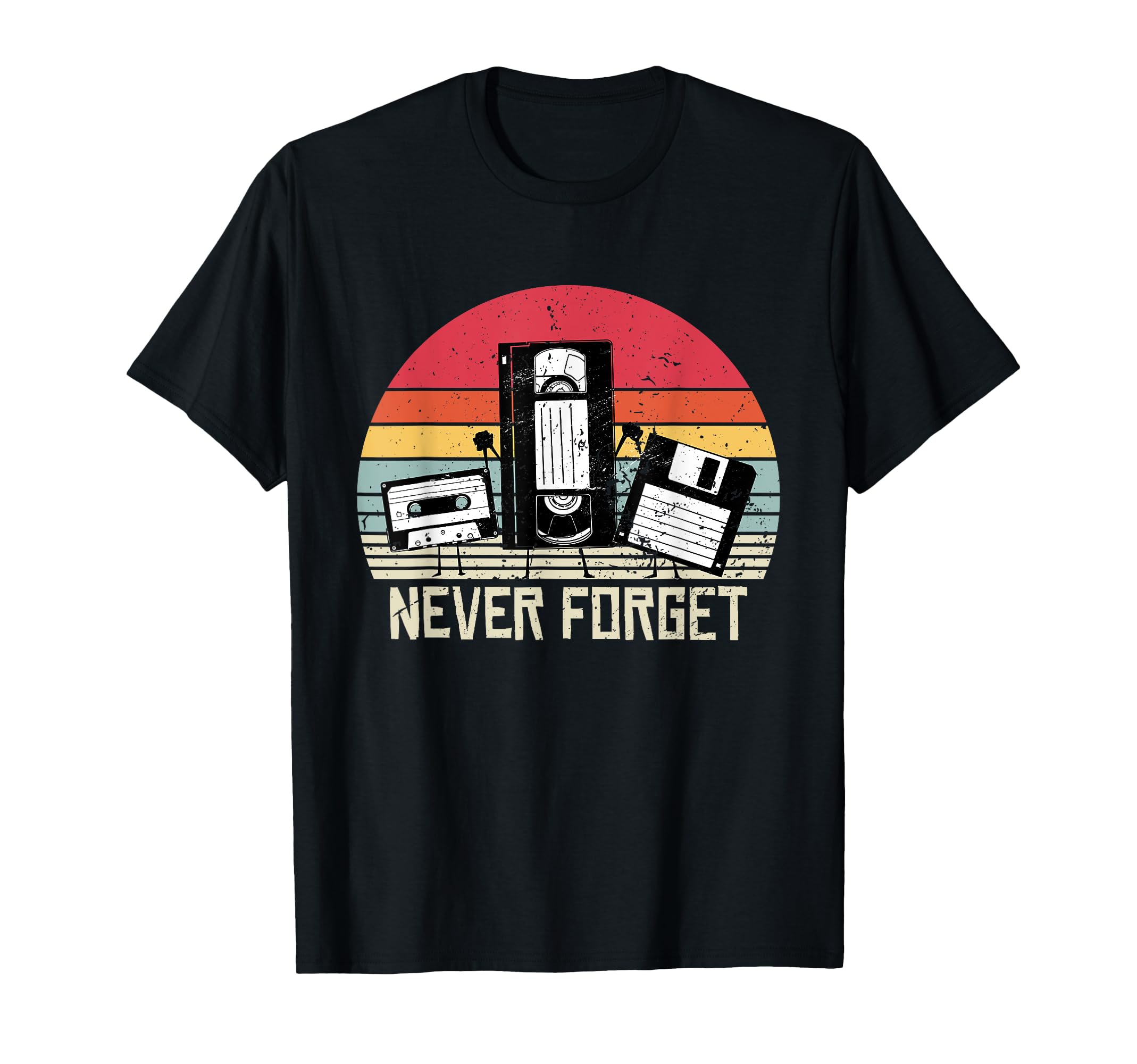 Funny Never Forget Floppy Disc Vhs Tape T-Shirt - Trendy Graphic Men Women - T-Shirt, Sweatshirt, Hoodie