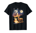 Llama Howling To Moon Weird Meme T-Shirt - Fun Novelty Design for Adults - T-Shirt, Sweatshirt, Hoodie