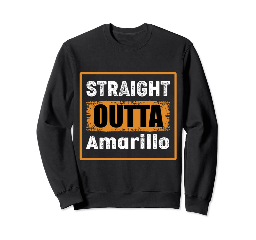Straight Outta Amarillo Texas Usa Sweatshirt - Minimalist Print Men Women - T-Shirt, Sweatshirt, Hoodie