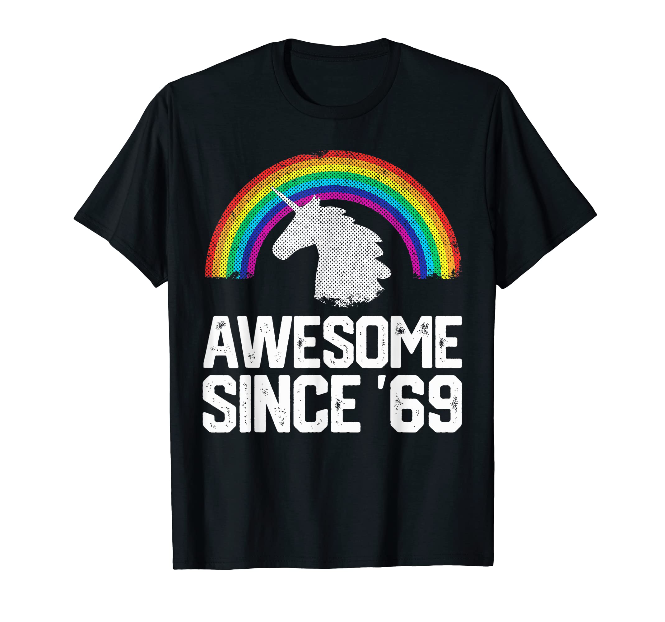 50Th Birthday Gifts Awesome 1969 Rainbow T-Shirt - Unique Graphic Unisex - T-Shirt, Sweatshirt, Hoodie