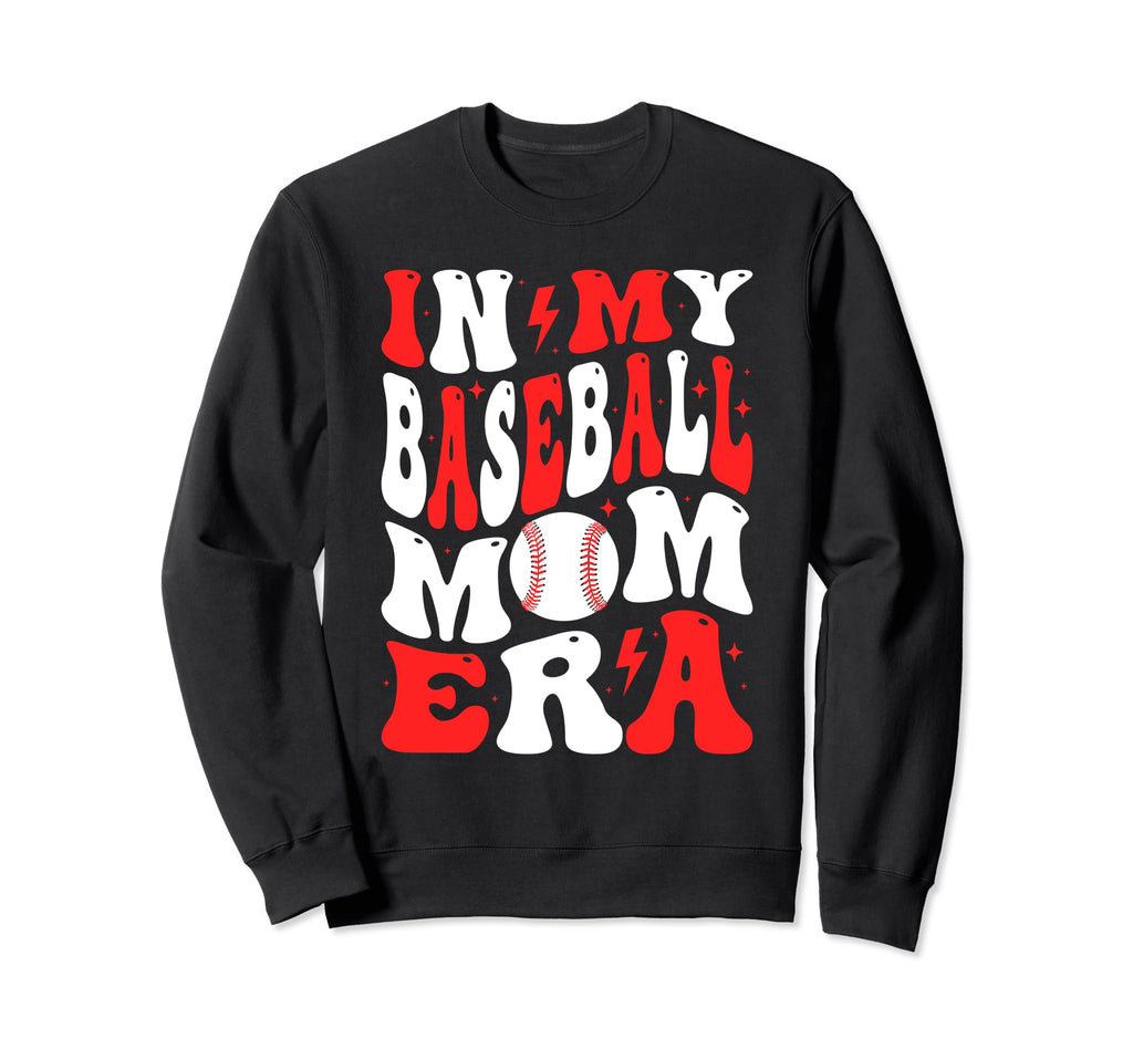 My Baseball Mom Era Groovy Mom Sweatshirt - Minimalist Print for Adults - T-Shirt, Sweatshirt, Hoodie