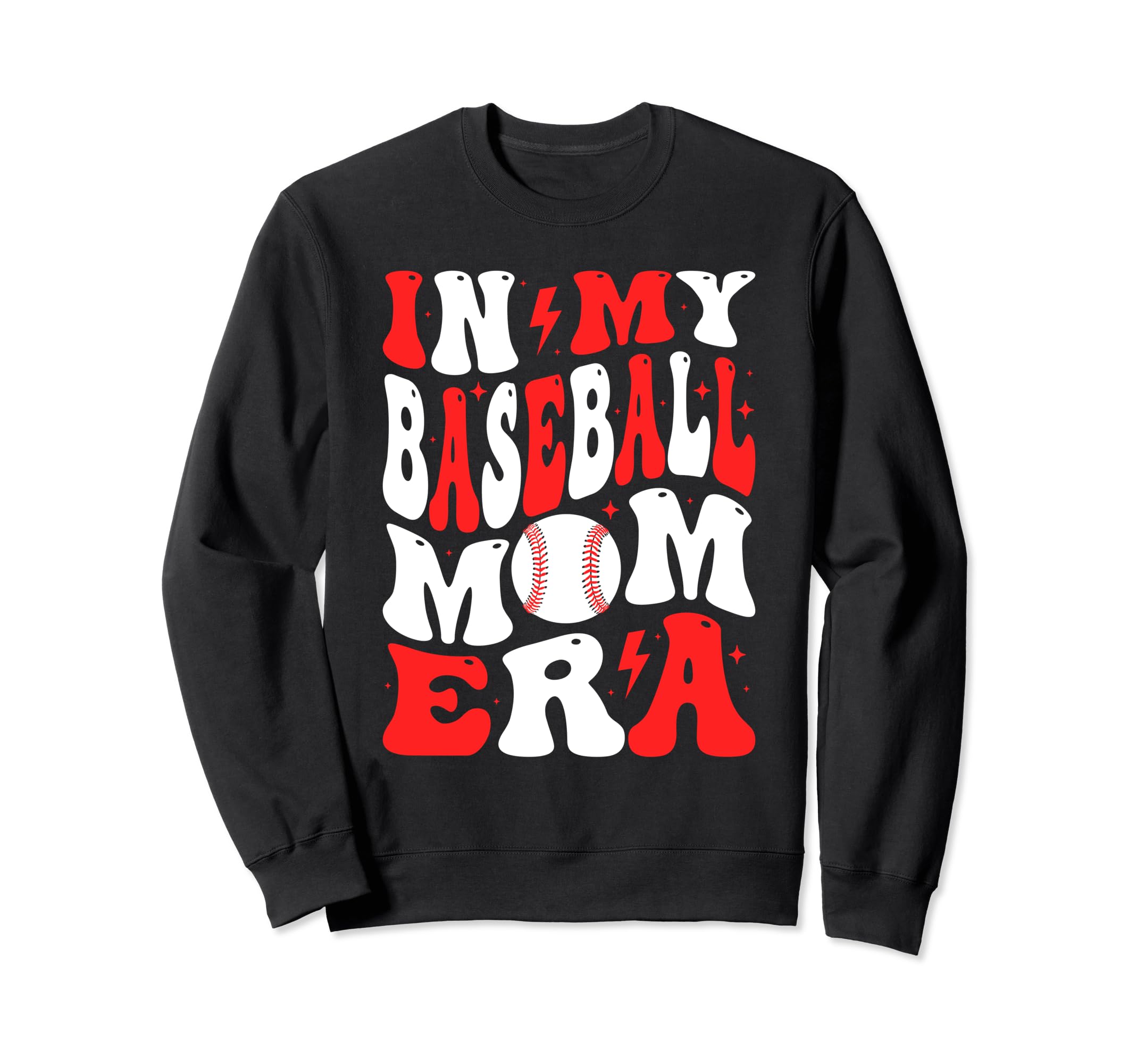 My Baseball Mom Era Groovy Mom Sweatshirt - Minimalist Print for Adults - T-Shirt, Sweatshirt, Hoodie