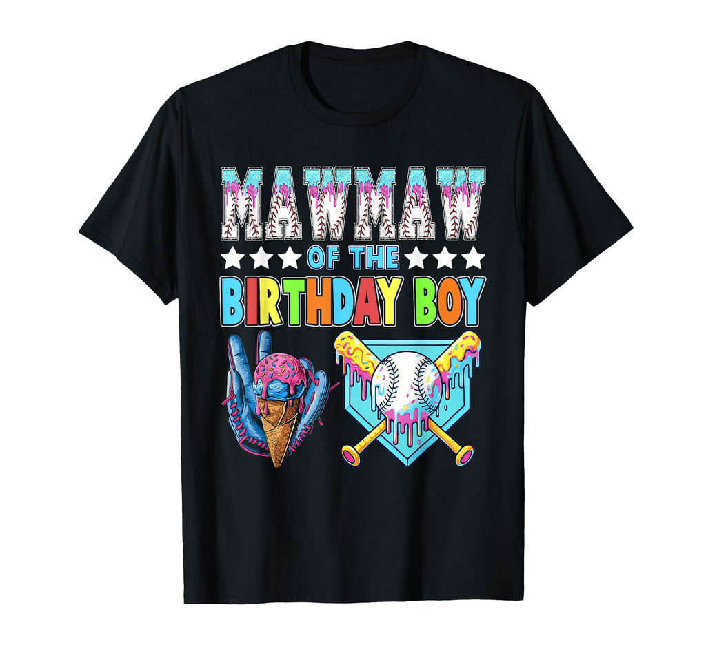 Baseball Ice Cream Drip Mawmaw Birthday T-Shirt - Fun Novelty Design Unisex - T-Shirt, Sweatshirt, Hoodie