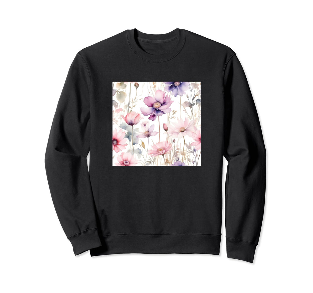 Watercolor Floral Pattern Sweatshirt - Trendy Graphic for Adults - T-Shirt, Sweatshirt, Hoodie