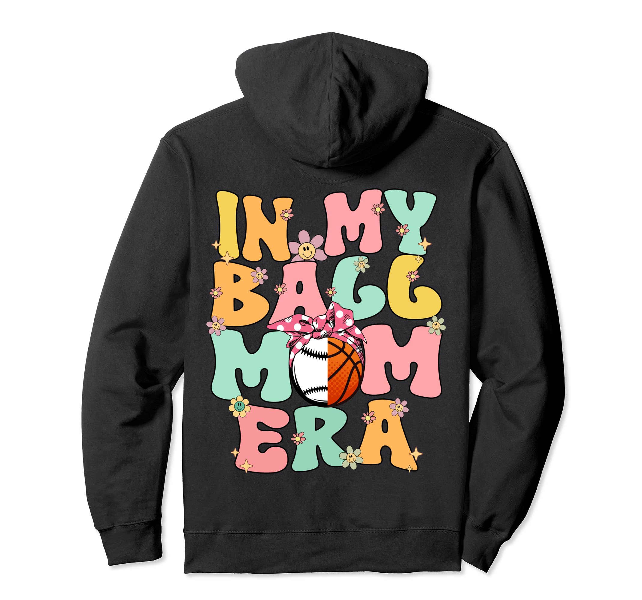My Ball Mom Era Groovy Baseball Hoodie - Casual Everyday Wear Unisex - T-Shirt, Sweatshirt, Hoodie