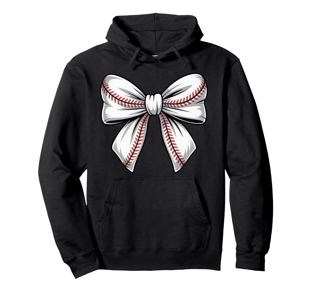 Coquette Bow Baseball Game Day Cheer Mom Hoodie - Graphic Print Unisex - T-Shirt, Sweatshirt, Hoodie